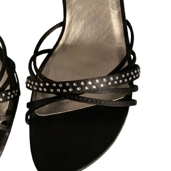 CALL IT SPRING BLACK‎ KITTEN HEEL ANKLE STRAP SANDALS NWOT SIZE 38 - Picture 7 of 11